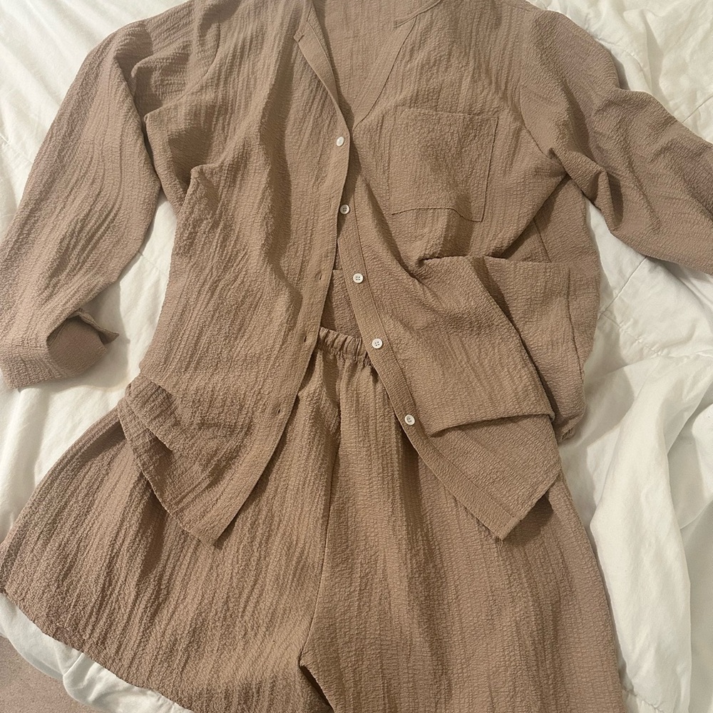 Brown Textured Lounge Set